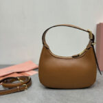 Miumiu Leather Hobo Bag 5BC161 Coffee